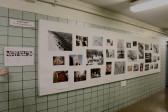 A tile wall with a grid of assorted photographs against a white background. A title to the left of the grid states 