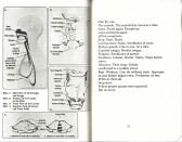 A two-page spread from the novel Dictée shows four diagrams of a human larynx and neck on the left-hand page and a page of writing from the novel on the right.