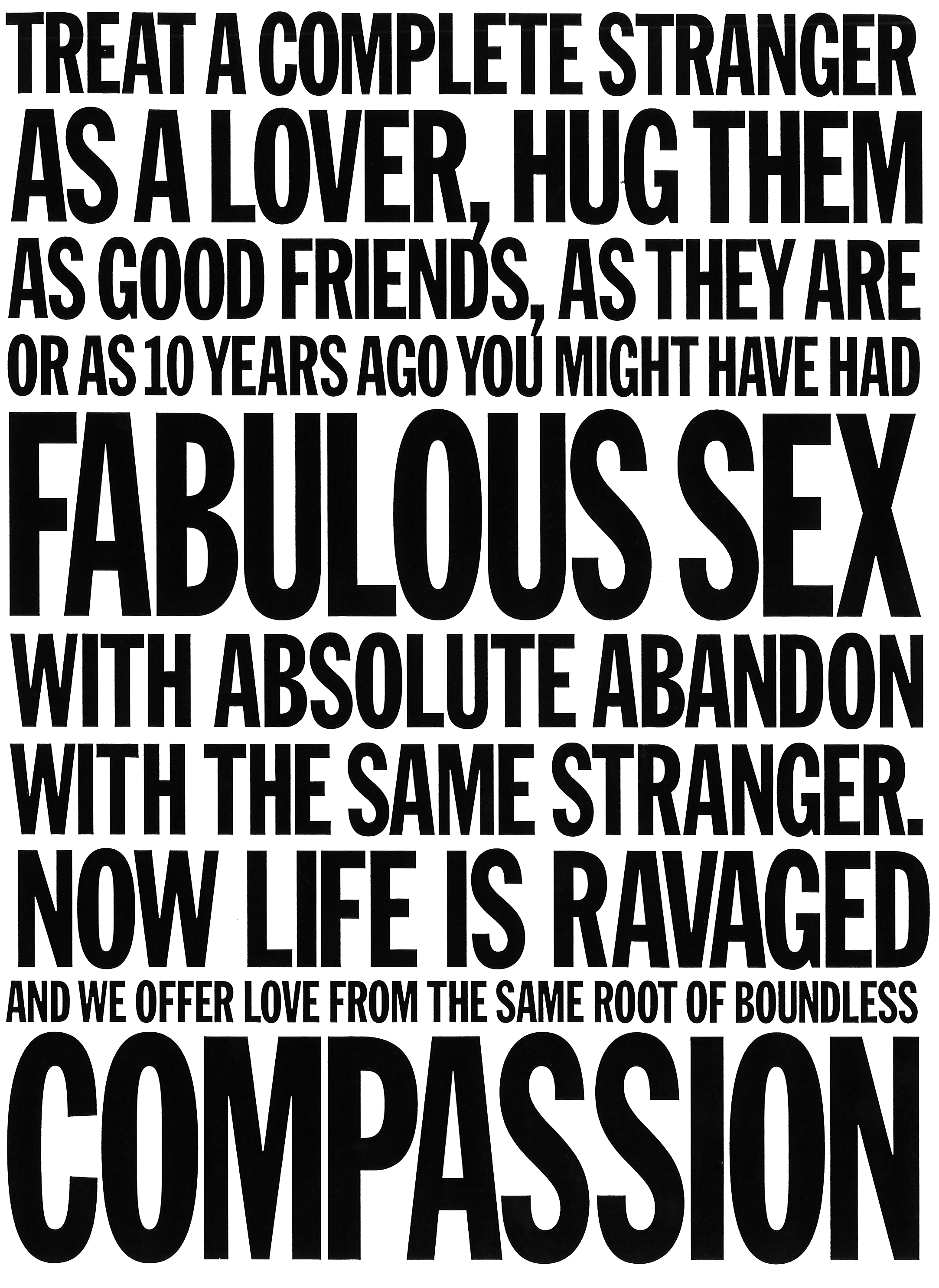 Bold, black text of varying sizes arranged in a rectangular block on a white background reads, 