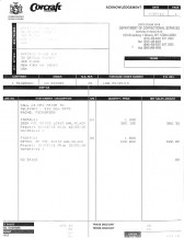 A black and white scan of an invoice from Corcraft Products issued to Artists Space at 38 Greene Street. The customer number reads 