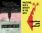 Divided into two section, left featuring an upside-down dot matrix of the Empire State Building. At the top, handwritten text reads, 