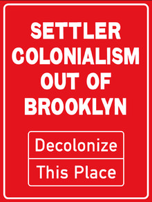 A red background with white text which reads: 