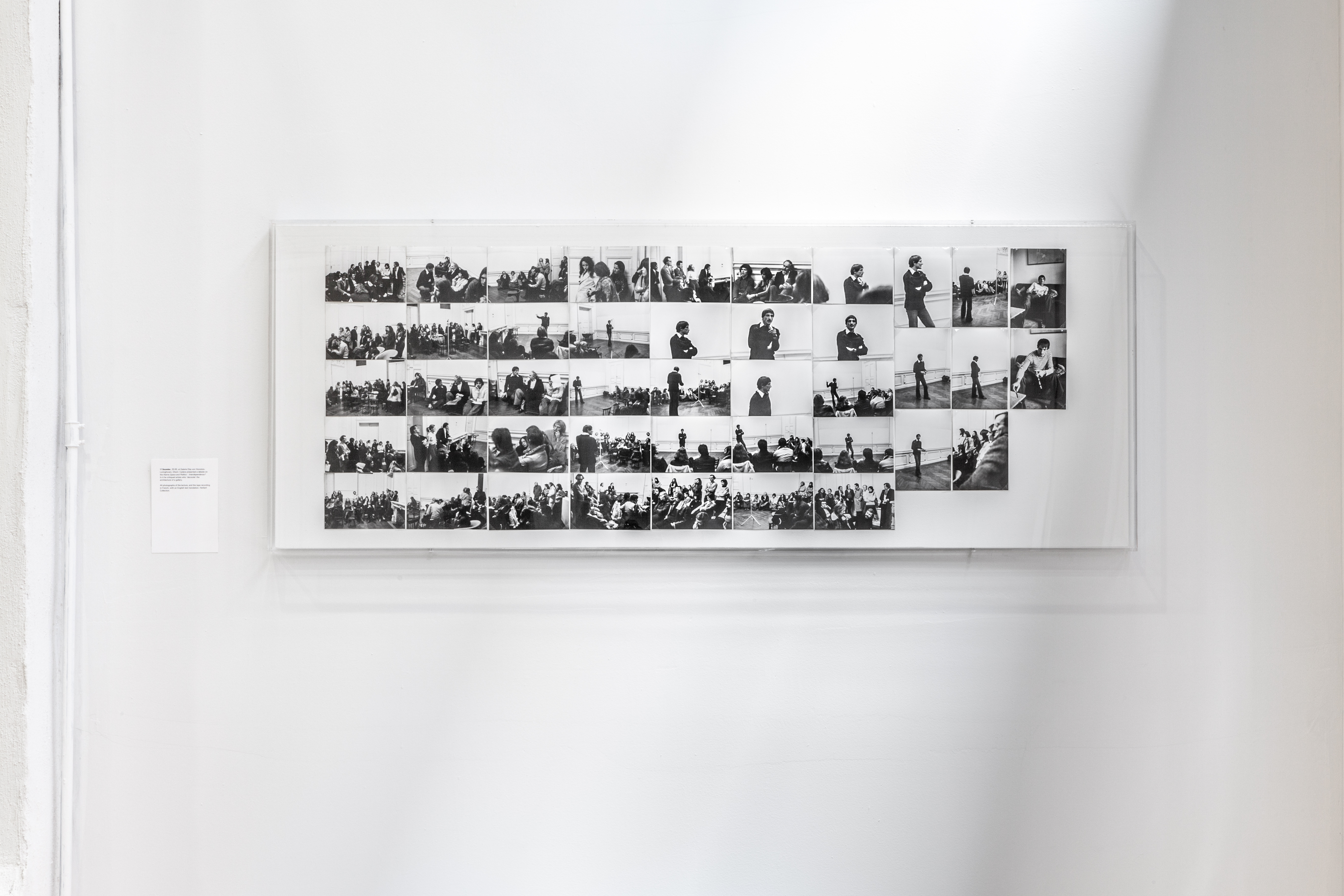 A grid of photographs displaying candid portraiture is arranged in a white frame.