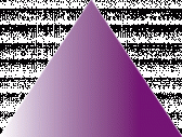 An equilateral triangle filled with a white and purple gradient. The triangle's bottom right corner is a dark purple color, while its bottom left corner is a bright white color.