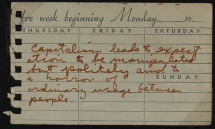 A page ripped from a planner, with a header reading, 