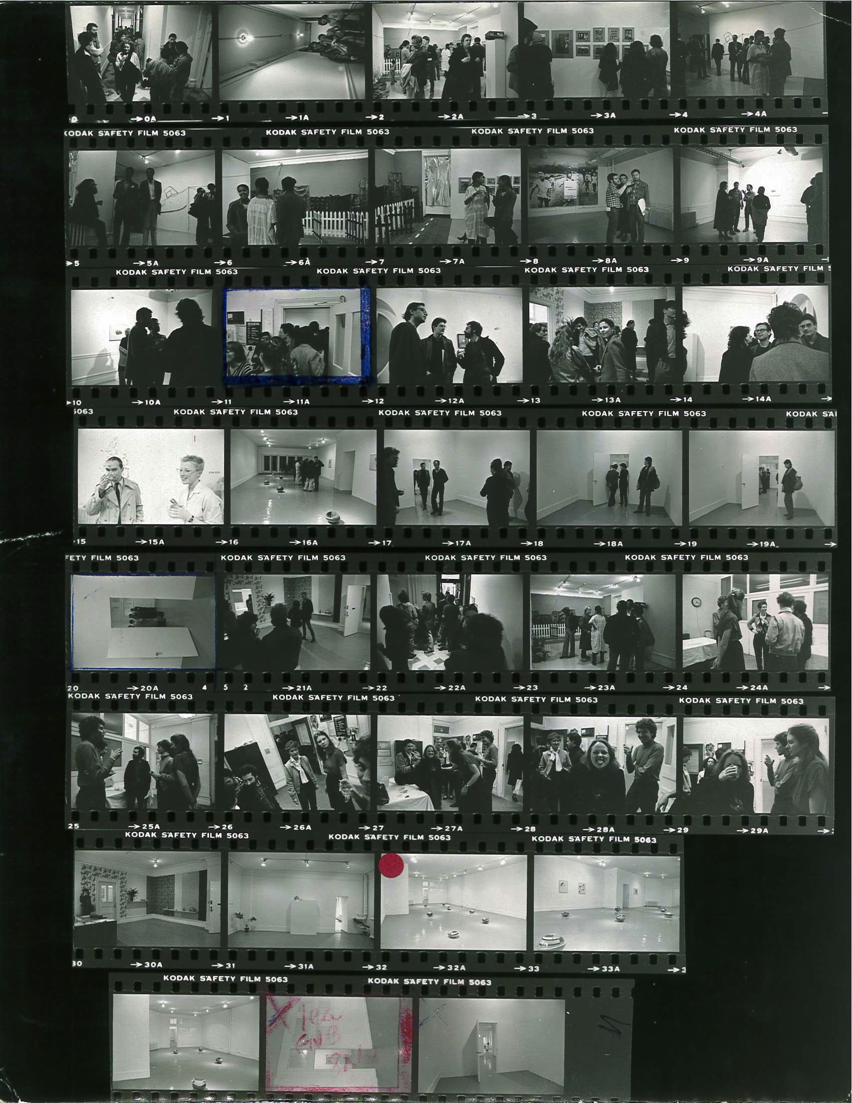 Contact sheet of installation images taken during exhibition opening.