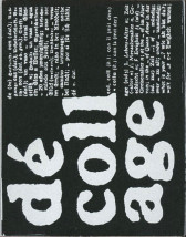 White text against black background, landscape orientation poisitioned in portrait with words reading from bottom to top. The large title reads 