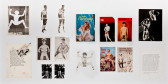 A variety of images of covers and photographs of nude and semi-nude people is displayed on a white background.