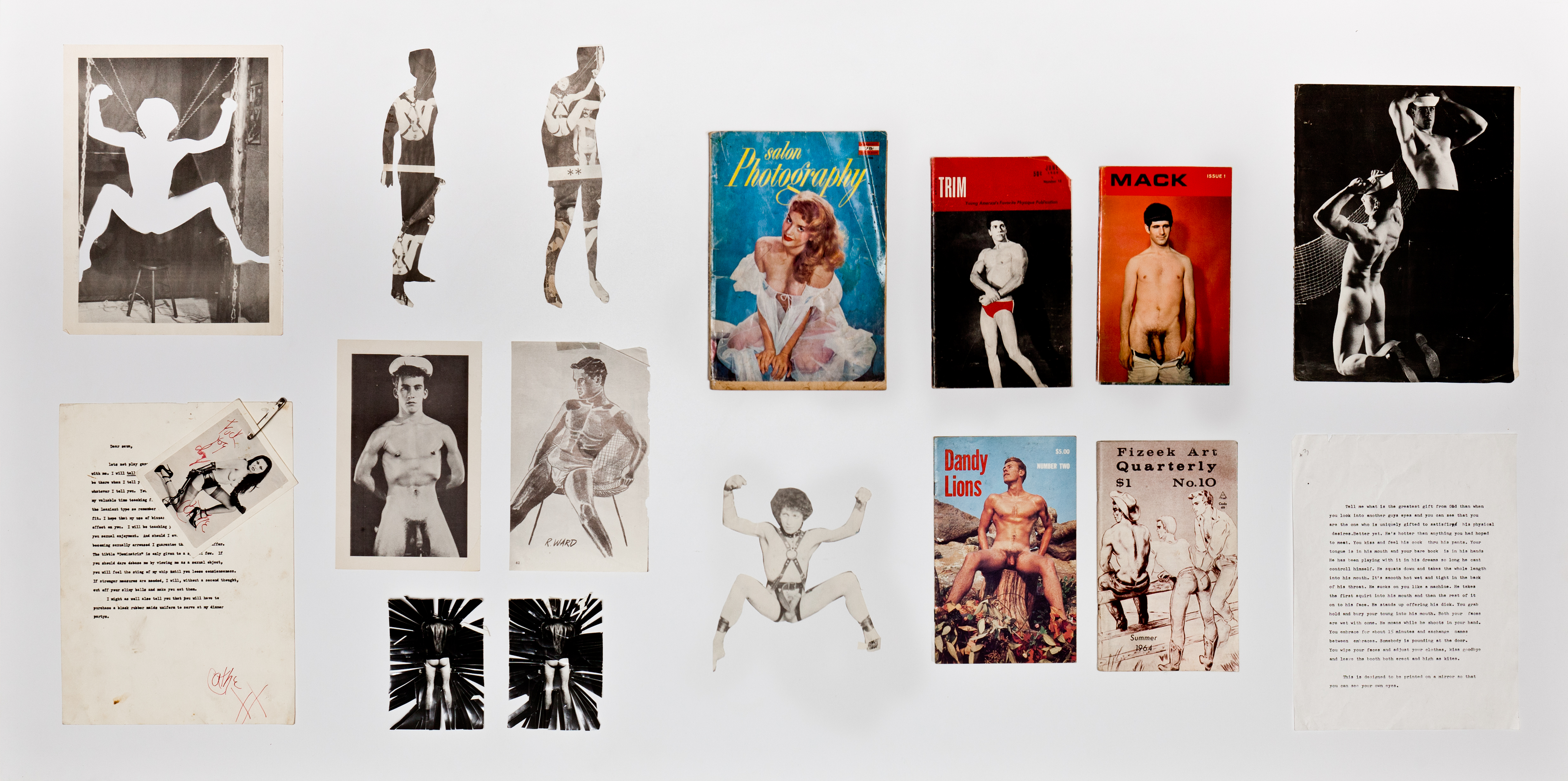 A variety of images of covers and photographs of nude and semi-nude people is displayed on a white background.