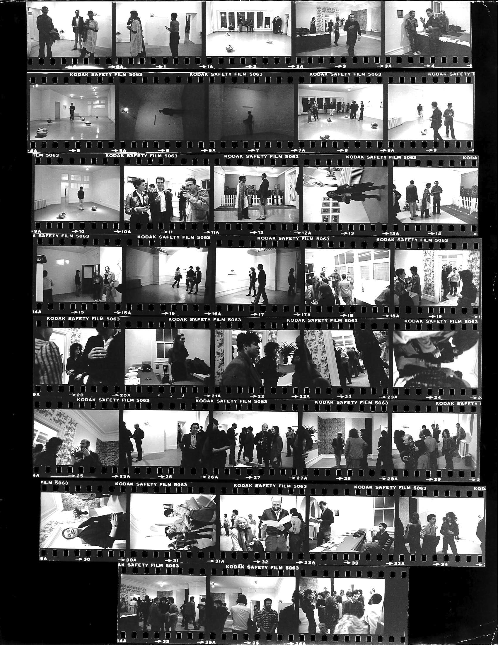 Contact sheet of installation images taken during exhibition opening.