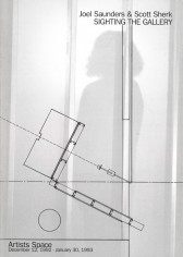 Catalogue cover design featuring an architectural sketch of an abstract contraption. A silhouette of a figure is transposed on top of the rendering. Black sans-serif text at the top and bottom edges of the cover reads, 