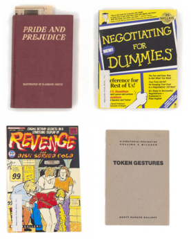 Four book covers, arranged into a grid. Titles, from left to right, beginning with the top, read, 