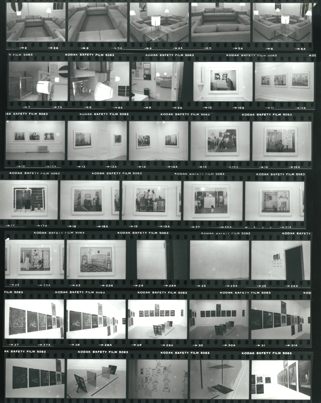 Contact sheets made from the installation of the exhibition.
