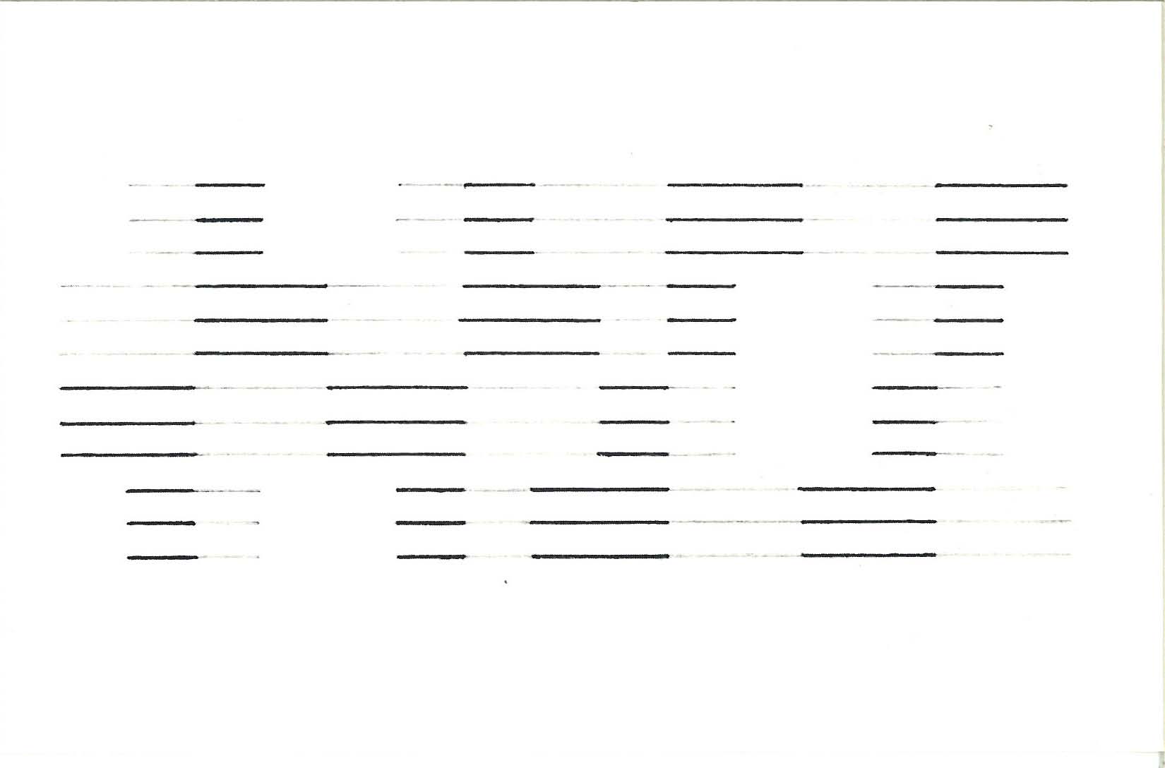 A series of black and white/light grey horizontal bars on a white background.