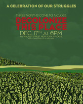 A flyer for the event depicting a stylized green marshland. Light green and red text positioned at the top of the flyer reads, 