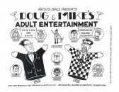 An illustrated black and white poster titled, 