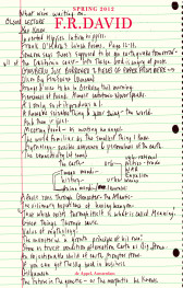 A looseleaf sheet of paper with 