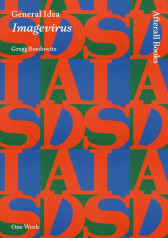 A book cover design consisting of a pattern of bright red, green, and blue letter tiles spelling out 