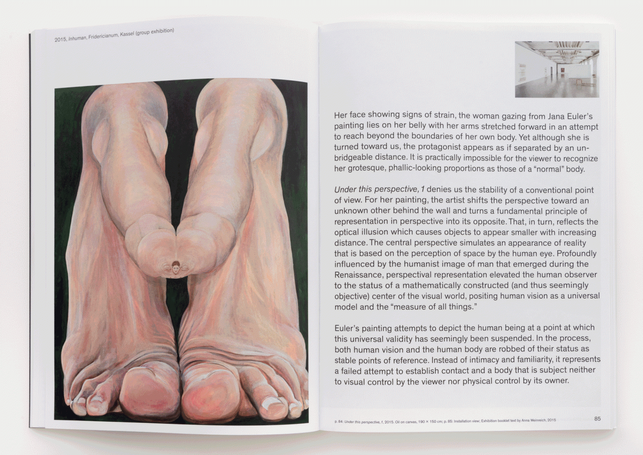 Carousel of spreads from an artist's book, featuring text and reproductions of colorful paintings and drawings.