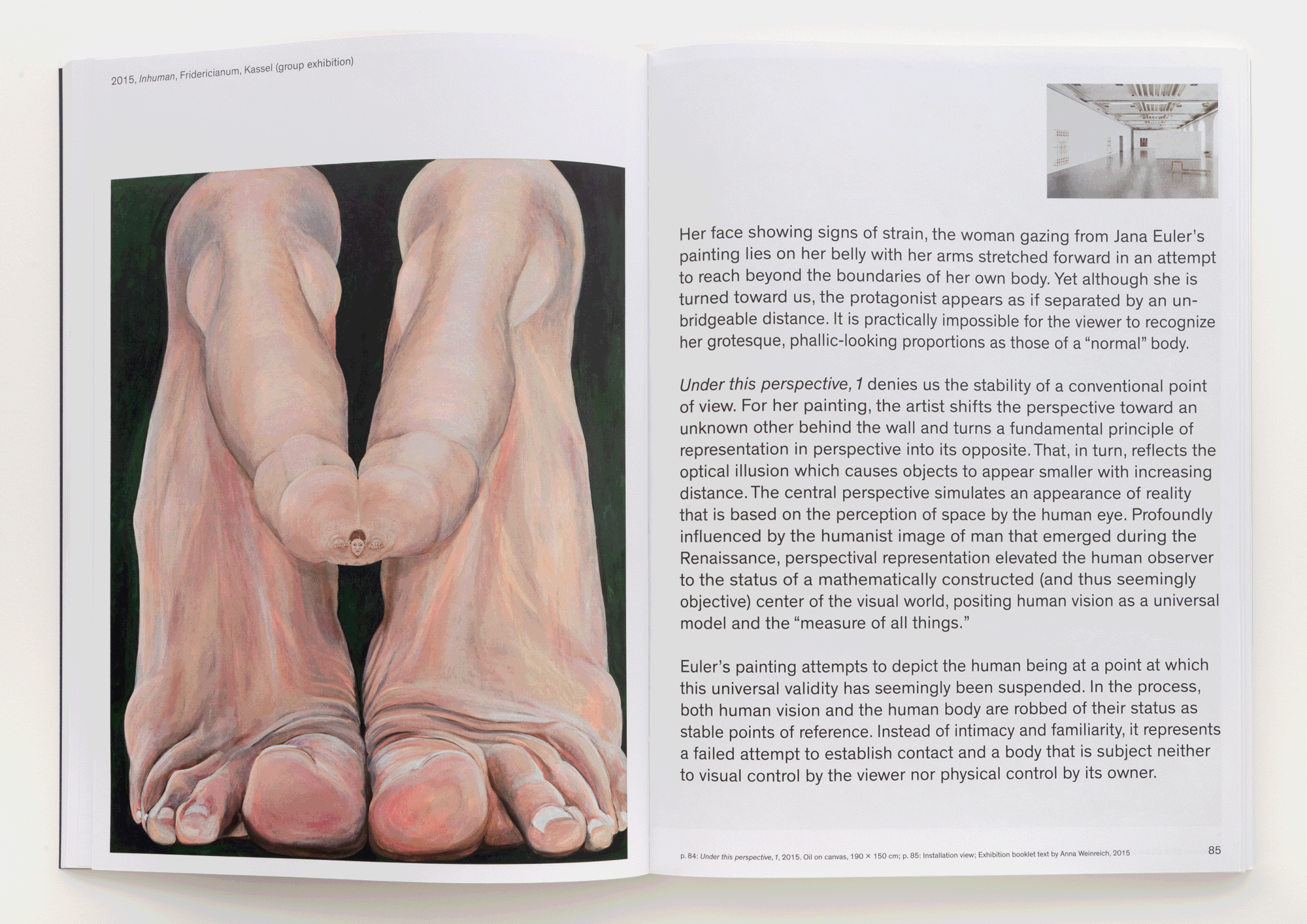 Carousel of spreads from an artist's book, featuring text and reproductions of colorful paintings and drawings.