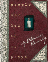 A maroon book cover. The full left edge and two triangles in each of the righthand corners have a decorative, patterned border. The title reads 