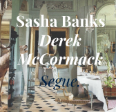 Photographs of an opulant room are collaged together, creating a view of a single space with multiple perspectives. White text centered on the image reads 