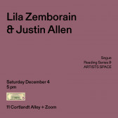 Black text overlays a mauve background. The top left corner reads: 