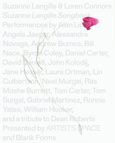 Flyer with light gray text against a white background, with the names of performers. A simplified painting of a flower runs across the image, with a vibrant patch of red paint in the upper right corner.