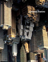 A book cover depicting an upside-down photo of a section of Manhattan, taken from above.