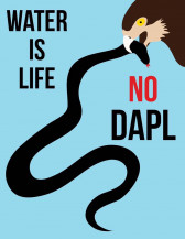 A blue flyer with the text 