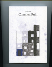 Scanned image of a white page featuring a geometric drawing of a building divided into squares. Some of the squares are colored in charcoal and others are lightly filled in with pencil. Light smudges of black charcoal appear across the page. In the upper-center of the page, text reads: 