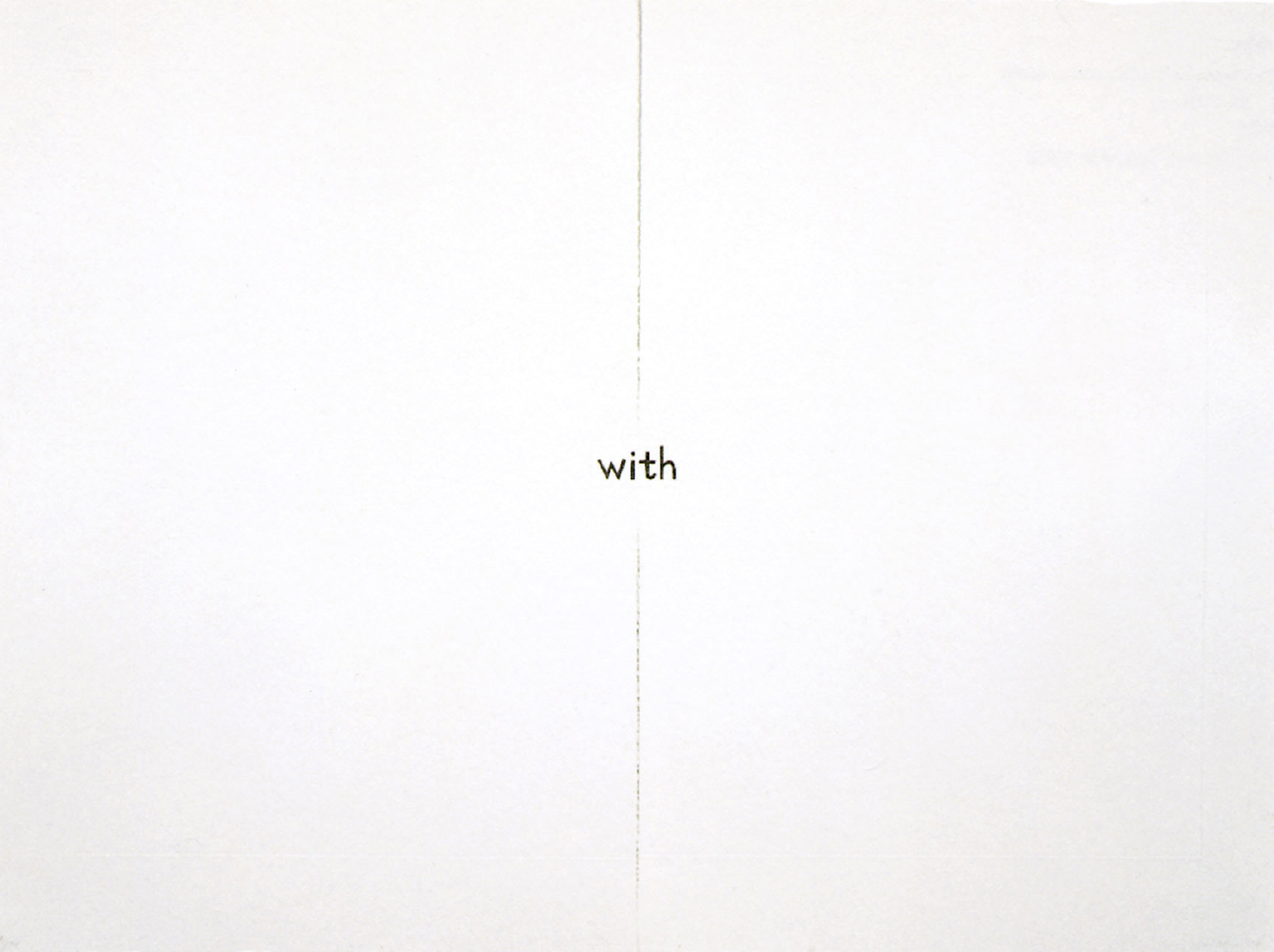 A white image with a faint grey line that bisects the page lengthwise. In small text, the word 