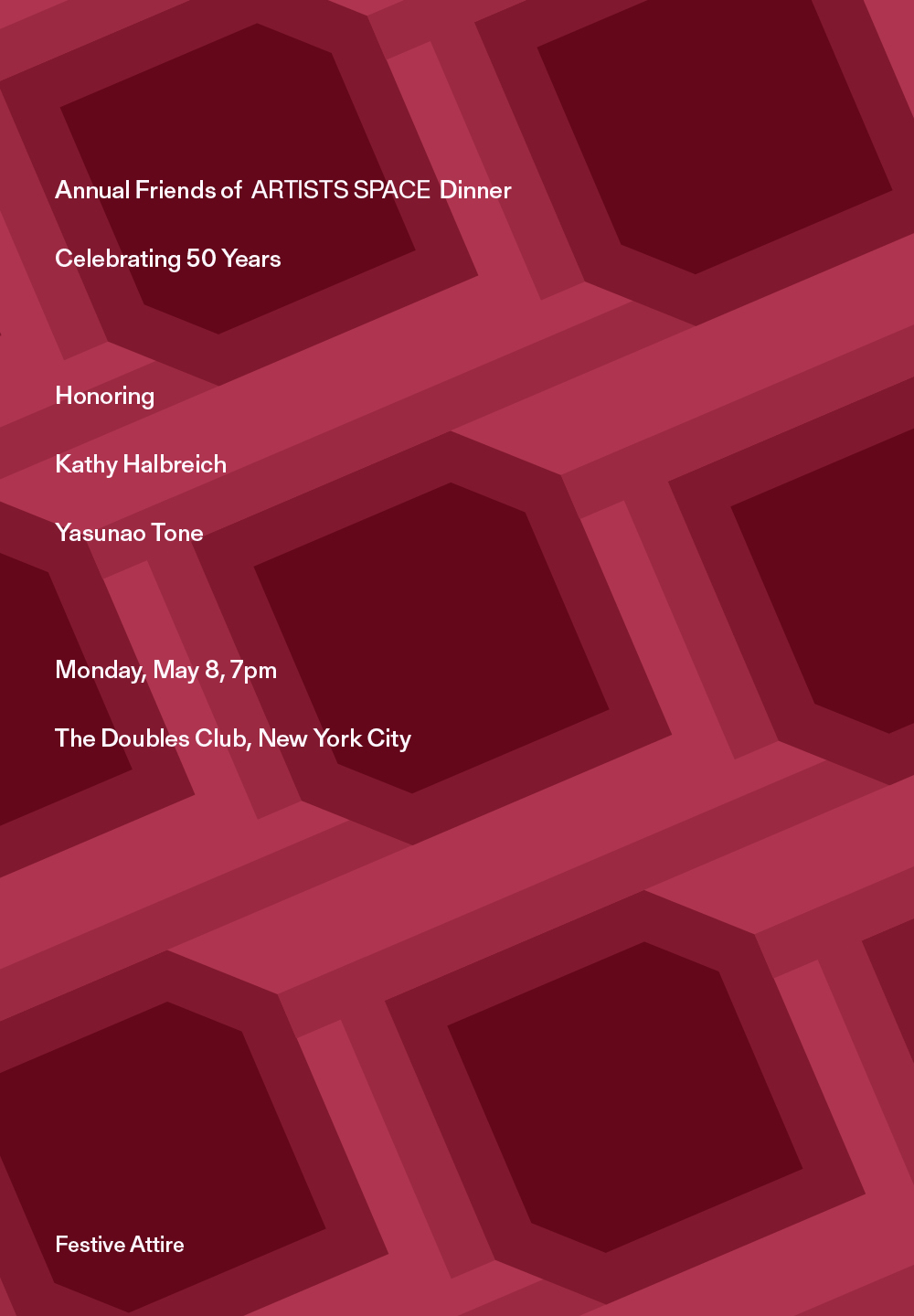 White text overlays a rose-colored background with a geometric design. The text reads: 